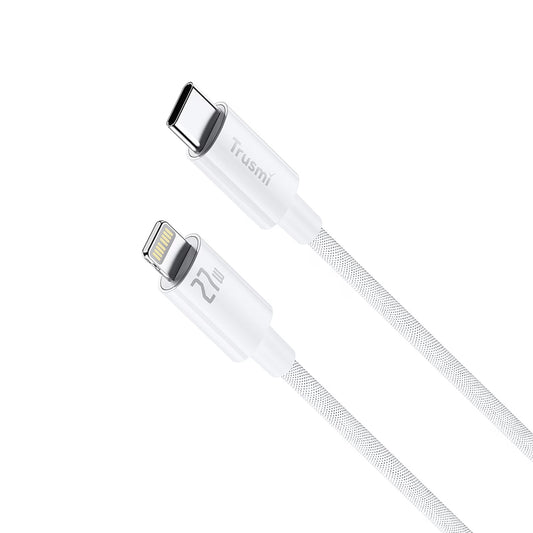 60W C To C Braided Charging Cable White 2M