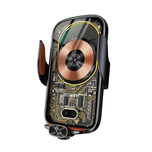 Trusmi 15W Wireless Charger Intelligent Sensor Car Phone Holder Black