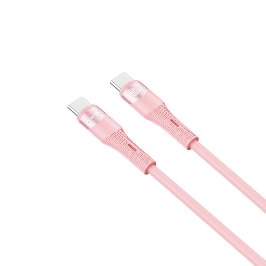 60W C to C Silicone Cable Pink 1M
