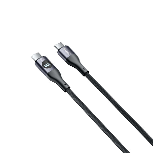 Trusmi 60W C TO C Digital Fast Charging Braided Cable Black 1M