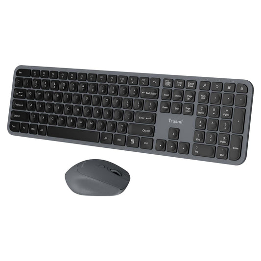 Wireless Membrane keyboard & Mouse Set US Grey
