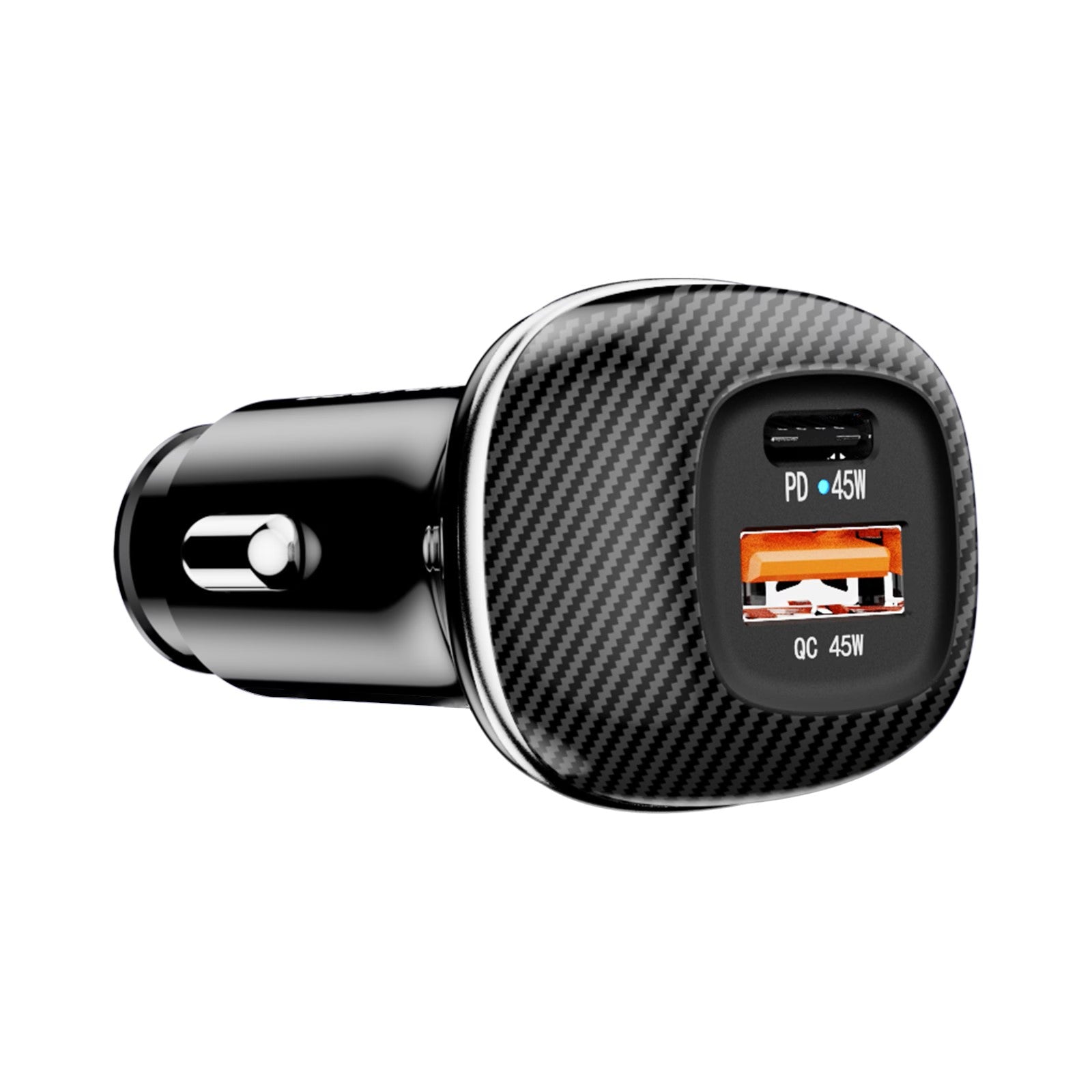 Trusmi 48W A+C Carbon Fiber Quick Car Charger Black