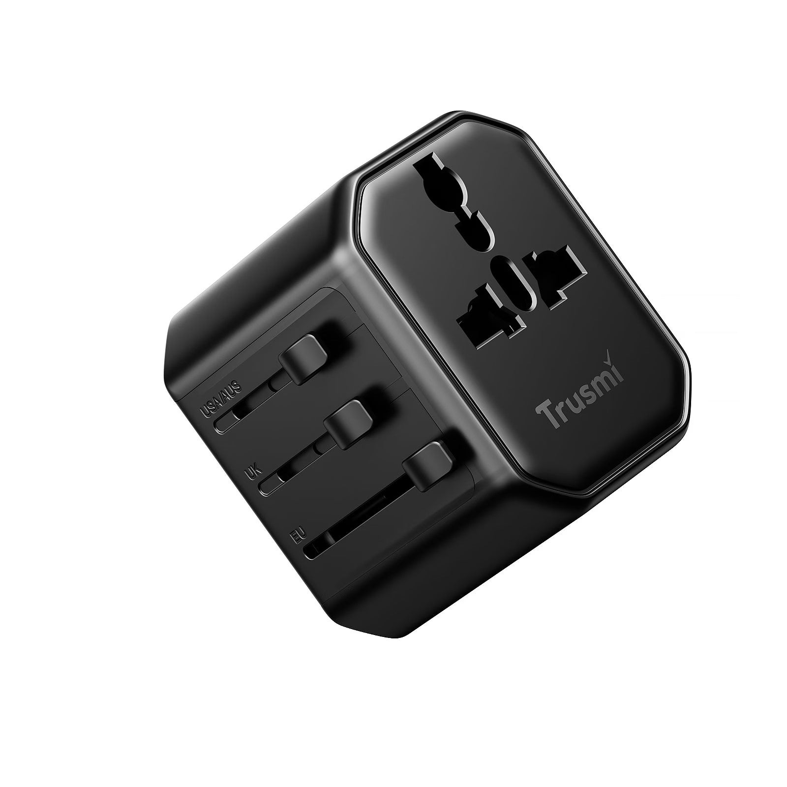 Trusmi 10.5W Travel adapter USB-A/C Charger UK/US/EU/AU Black