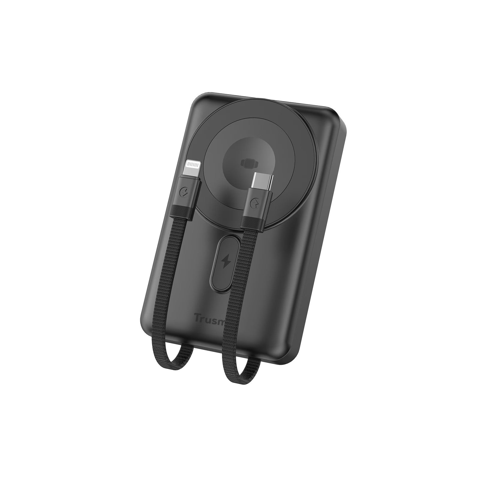 Trusmi 15W Magnetic Wireless Power Bank with C+L Cable Kickstand 10000 mAh Metallic Grey