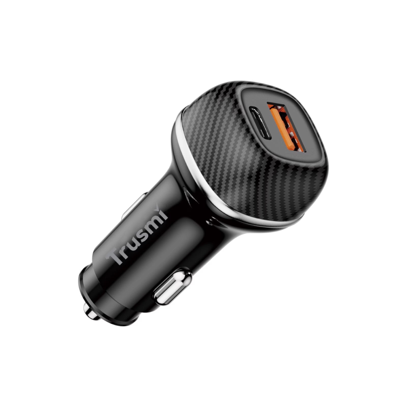 Trusmi 48W A+C Carbon Fiber Quick Car Charger Black