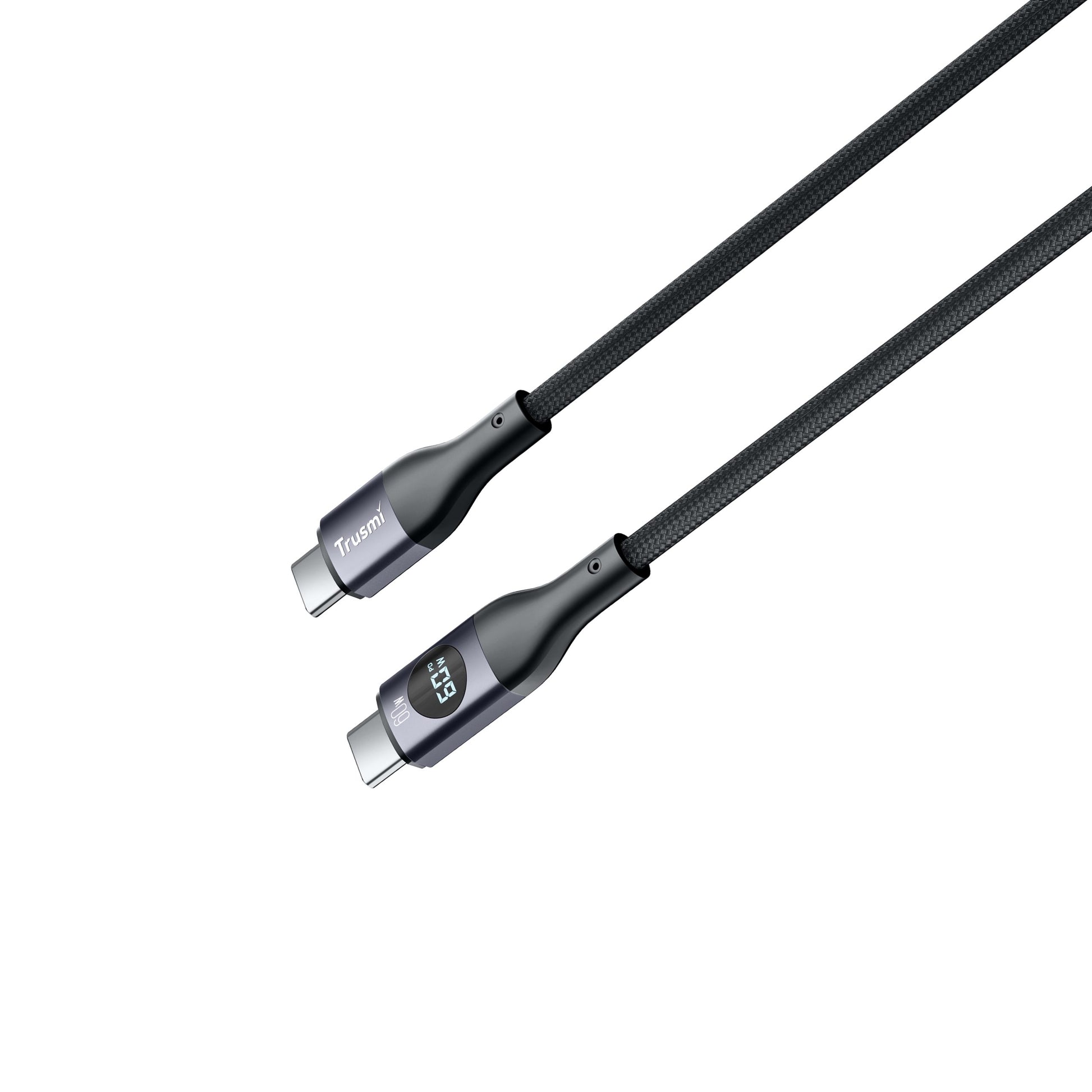Trusmi 60W C TO C Digital Fast Charging Braided Cable Black 1M